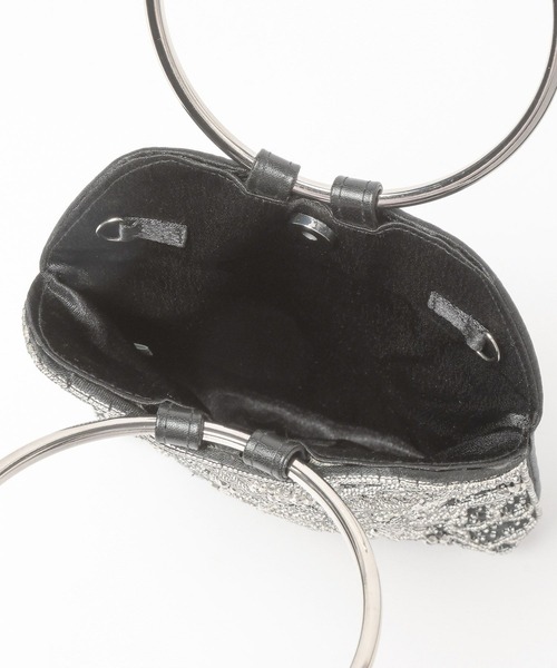 Andemiu(アンデミュウ)の「ビーズリングバック639655(ハンドバッグ・レディース・ライトグレー/ブラック/グレー系その他・FREE)」の20枚目の写真