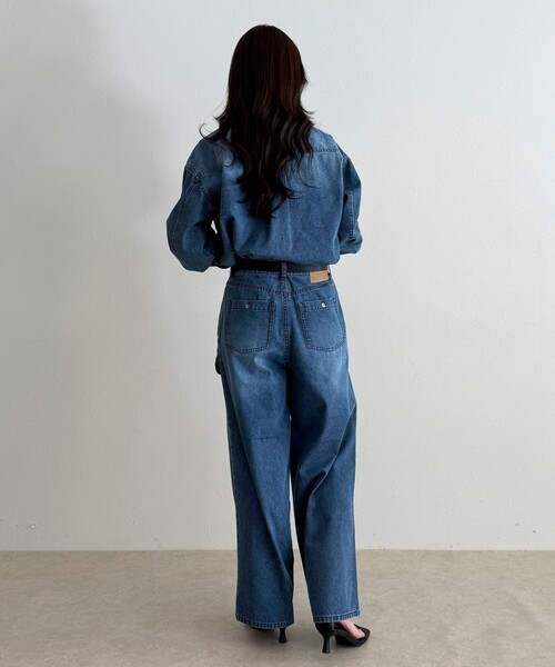 fredy emue（フレディエミュ）の「《セットアップ対応》デニムボウタイクロップドシャツ（シャツ/ブラウス・レディース・ブルー/カーキ・38）」の21枚目の写真