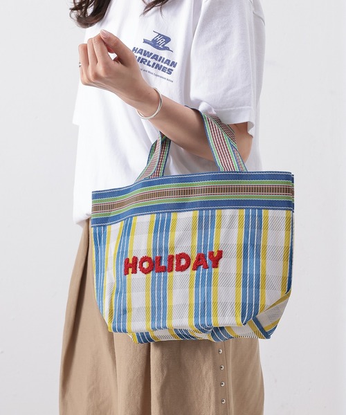 emesuelee(エメスーリー)の「刺繍メッシュトートバッグ(ハンドバッグ・レディース・ブルー/サックスブルー/グリーン・フリー)」の3枚目の写真
