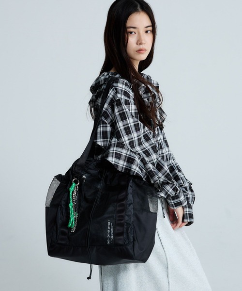 JEANASIS（ジーナシス）の「ナイロンメッシュ3WAYトート/666199（トートバッグ・レディース・ピンク/オフホワイト/ブラック・FREE）」の22枚目の写真