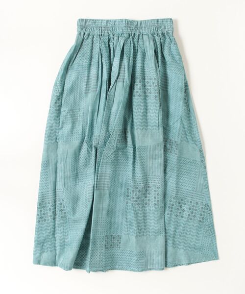 sandy（サンディー）の「プリントタック＆ギャザースカート（スカート・レディース・ネイビー/キナリ/ブルーグレー/オフホワイト・FREE）」の3枚目の写真