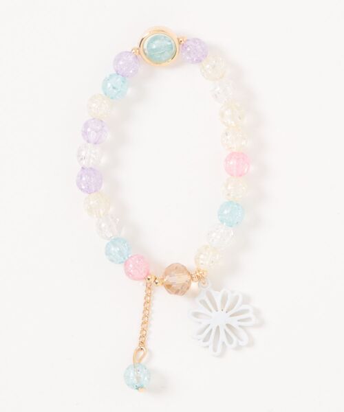 apres les cours（アプレレクール）の「お花ブレスレット（ブレスレット・キッズ・ピンク・FREE）」の2枚目の写真