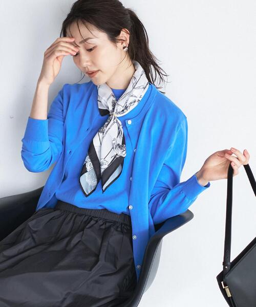 UNTITLED(アンタイトル)の「【9色展開/アンサンブル可】コットンクルーネックカーディガン(カーディガン/ボレロ・レディース・ブラック/ブラウン系/ピンク系/ホワイト/ブルー系その他/ブラック系2/オレンジ/カーキ/ライトベージュ・02/01/00/03/44/04/48)」の7枚目の写真
