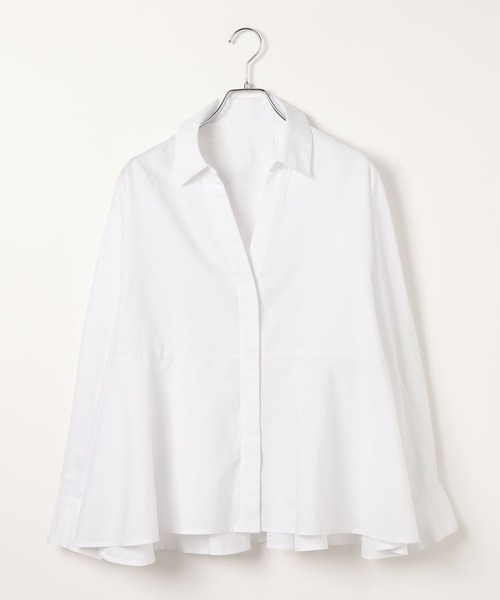 HEREIAM(ヘレイアム)の「【HEREIAM】テックリネンペプラムシャツ(シャツ/ブラウス・レディース・スカイブルー/ブラック/モカ・FREE)」の8枚目の写真