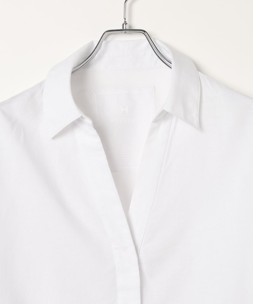 HEREIAM(ヘレイアム)の「【HEREIAM】テックリネンペプラムシャツ(シャツ/ブラウス・レディース・スカイブルー/ブラック/モカ・FREE)」の13枚目の写真