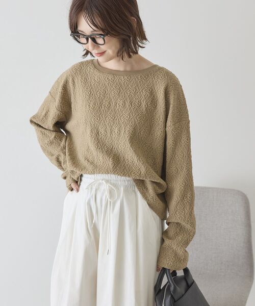 AMERICAN HOLIC（アメリカンホリック）の「総レースプルオーバー（Tシャツ/カットソー・レディース・カーキ/ブラック/アイボリー/オレンジ・M/L）」の4枚目の写真