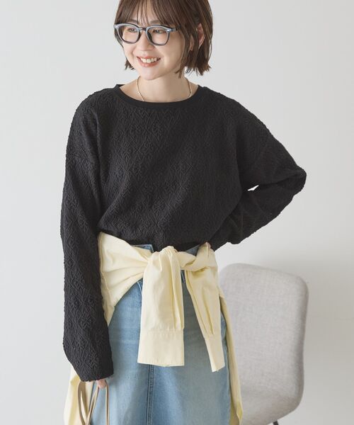 AMERICAN HOLIC（アメリカンホリック）の「総レースプルオーバー（Tシャツ/カットソー・レディース・カーキ/ブラック/アイボリー/オレンジ・M/L）」の3枚目の写真