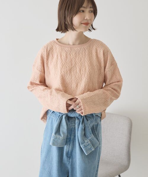 AMERICAN HOLIC（アメリカンホリック）の「総レースプルオーバー（Tシャツ/カットソー・レディース・カーキ/ブラック/アイボリー/オレンジ・M/L）」の16枚目の写真