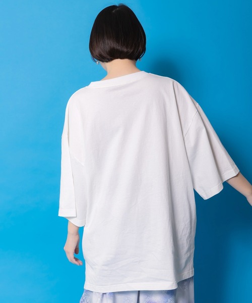 ScoLar Parity（スカラーパリティ）の「361121：カセットテープにからまるネコTシャツ（Tシャツ/カットソー・レディース・イエロー/ブラック/オフホワイト・M/S）」の7枚目の写真