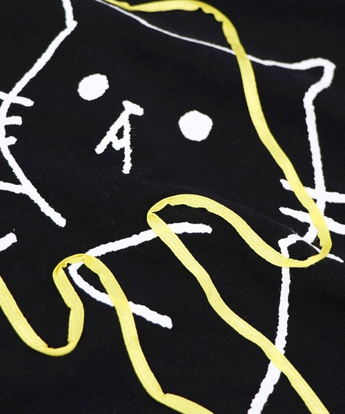 ScoLar Parity（スカラーパリティ）の「361121：カセットテープにからまるネコTシャツ（Tシャツ/カットソー・レディース・イエロー/ブラック/オフホワイト・M/S）」の22枚目の写真