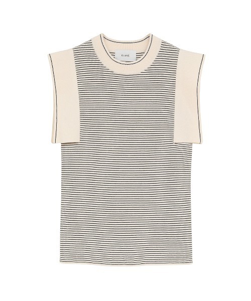 CLANE(クラネ)の「SQUARE SLEEVE KNIT TOPS(ニット/セーター・レディース・チャコールグレー/ブルー/ホワイト系/ホワイト・1/2)」の15枚目の写真