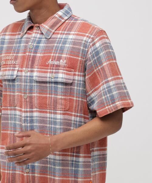 AVIREX（アヴィレックス）の「《AVIREX × UNIVERSAL OVERALL》POSTAL FLANNEL SHIRT / ポスタル フランネルシャツ / アヴィレックス / ユニバーサルオーバーオール（シャツ/ブラウス・メンズ・モスグリーン/オレンジ・L/XL/M）」の19枚目の写真
