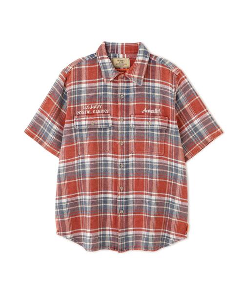 AVIREX（アヴィレックス）の「《AVIREX × UNIVERSAL OVERALL》POSTAL FLANNEL SHIRT / ポスタル フランネルシャツ / アヴィレックス / ユニバーサルオーバーオール（シャツ/ブラウス・メンズ・モスグリーン/オレンジ・L/XL/M）」の22枚目の写真