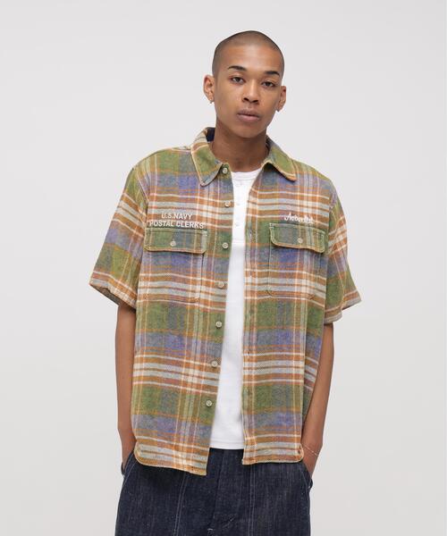 AVIREX（アヴィレックス）の「《AVIREX × UNIVERSAL OVERALL》POSTAL FLANNEL SHIRT / ポスタル フランネルシャツ / アヴィレックス / ユニバーサルオーバーオール（シャツ/ブラウス・メンズ・モスグリーン/オレンジ・L/XL/M）」の3枚目の写真