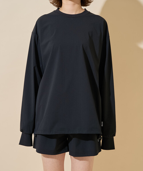 FREAK'S STORE（フリークスストア）の「限定展開 TAION × FREAK'S STORE/タイオン <UVカット・吸水速乾・接触冷感・抗菌・ストレッチ>別注 ロング スリーブ トップス ショーツ セットアップ（セットアップ・レディース・ベージュ/ライトグレー/ブラック/インディゴブルー・ﾌﾘ-）」の11枚目の写真