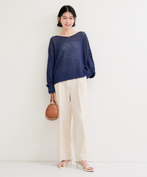 LE CERCLE par rope'（ルセルクルパーロペ）の「ペーパーヤーン2WAYニットプルオーバー（ニット/セーター・レディース・ブルー系その他2/イエロー系その他/オフホワイト・FREE）」の6枚目の写真