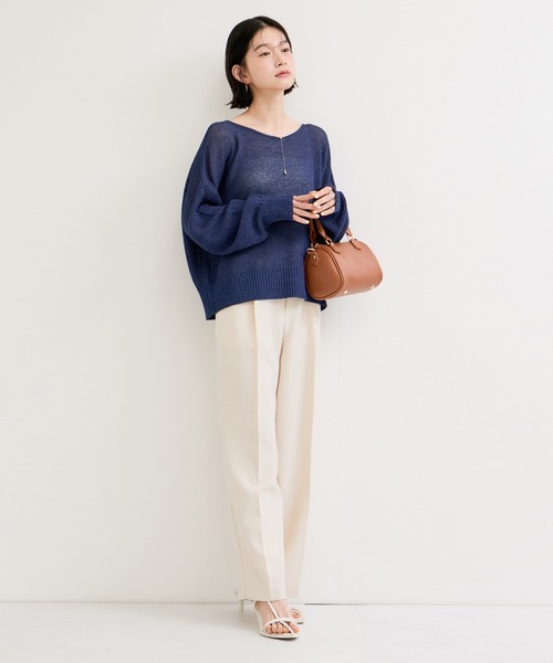 LE CERCLE par rope'（ルセルクルパーロペ）の「ペーパーヤーン2WAYニットプルオーバー（ニット/セーター・レディース・ブルー系その他2/イエロー系その他/オフホワイト・FREE）」の7枚目の写真