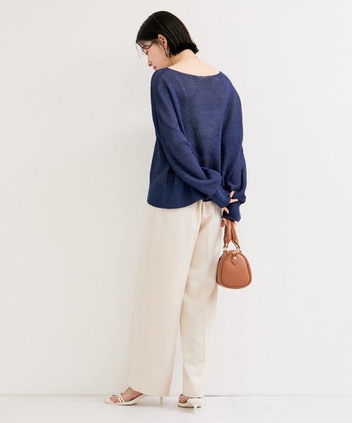 LE CERCLE par rope'（ルセルクルパーロペ）の「ペーパーヤーン2WAYニットプルオーバー（ニット/セーター・レディース・ブルー系その他2/イエロー系その他/オフホワイト・FREE）」の8枚目の写真