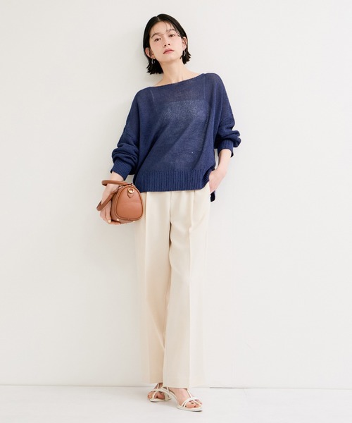 LE CERCLE par rope'（ルセルクルパーロペ）の「ペーパーヤーン2WAYニットプルオーバー（ニット/セーター・レディース・ブルー系その他2/イエロー系その他/オフホワイト・FREE）」の9枚目の写真