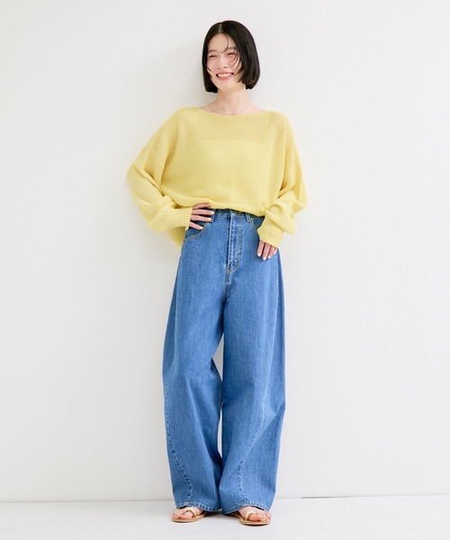 LE CERCLE par rope'（ルセルクルパーロペ）の「ペーパーヤーン2WAYニットプルオーバー（ニット/セーター・レディース・ブルー系その他2/イエロー系その他/オフホワイト・FREE）」の10枚目の写真