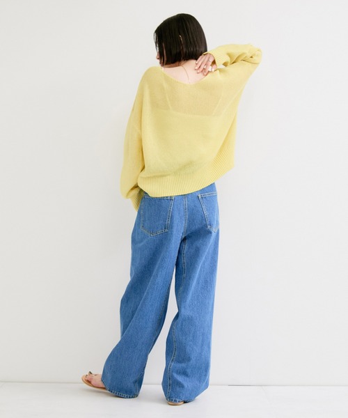 LE CERCLE par rope'（ルセルクルパーロペ）の「ペーパーヤーン2WAYニットプルオーバー（ニット/セーター・レディース・ブルー系その他2/イエロー系その他/オフホワイト・FREE）」の12枚目の写真