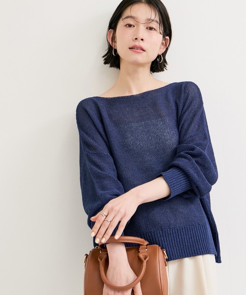 LE CERCLE par rope'（ルセルクルパーロペ）の「ペーパーヤーン2WAYニットプルオーバー（ニット/セーター・レディース・ブルー系その他2/イエロー系その他/オフホワイト・FREE）」の14枚目の写真