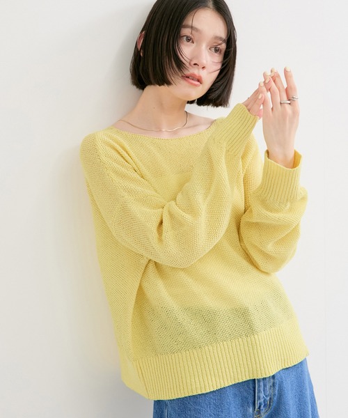 LE CERCLE par rope'（ルセルクルパーロペ）の「ペーパーヤーン2WAYニットプルオーバー（ニット/セーター・レディース・ブルー系その他2/イエロー系その他/オフホワイト・FREE）」の16枚目の写真