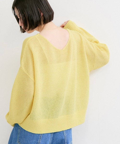 LE CERCLE par rope'（ルセルクルパーロペ）の「ペーパーヤーン2WAYニットプルオーバー（ニット/セーター・レディース・ブルー系その他2/イエロー系その他/オフホワイト・FREE）」の17枚目の写真