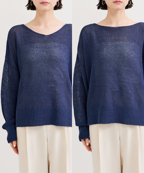 LE CERCLE par rope'（ルセルクルパーロペ）の「ペーパーヤーン2WAYニットプルオーバー（ニット/セーター・レディース・ブルー系その他2/イエロー系その他/オフホワイト・FREE）」の18枚目の写真