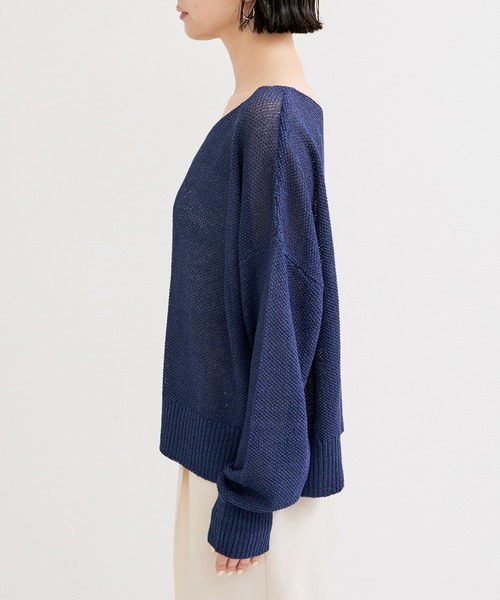 LE CERCLE par rope'（ルセルクルパーロペ）の「ペーパーヤーン2WAYニットプルオーバー（ニット/セーター・レディース・ブルー系その他2/イエロー系その他/オフホワイト・FREE）」の19枚目の写真