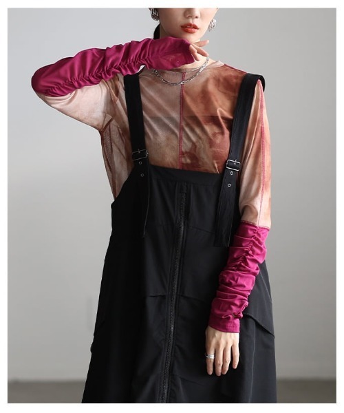 Sawa a la mode(サワアラモード)の「ギャザースリーブシアートップス(Tシャツ/カットソー・レディース・ブラック/モカ/ブラウン・FREE)」の14枚目の写真