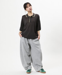 <接触冷感>ワイドシルエット クールタッチ バレルレッグ スウェットパンツ 限定展開