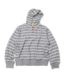 MAINBOOTH（メインブース）の「Cookie Stripe Hood T-shirt(GRAY)（パーカー）」