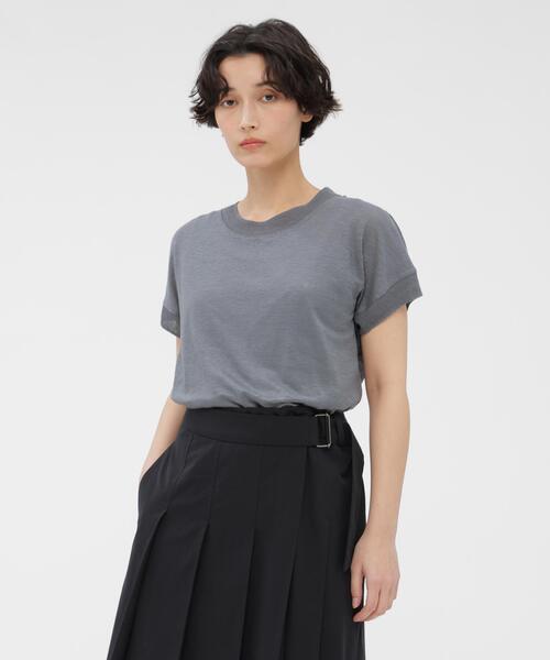 MARGARET HOWELL(マーガレットハウエル)の「LINEN JERSEY TOP(Tシャツ/カットソー・レディース・ネイビー/イエロー/グレー系その他3・2)」の2枚目の写真