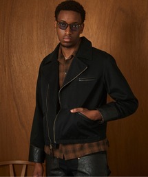 schott（ショット）の「Schott/ショット/LEATHER COMB. DOUBLE RIDERS/レザー コンビ ダブルライダース（ライダースジャケット）」