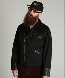 schott（ショット）の「Schott/ショット/LEATHER COMB. DOUBLE RIDERS/レザー コンビ ダブルライダース（ライダースジャケット）」