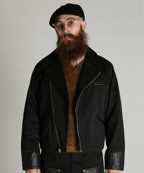 schott（ショット）の「Schott/ショット/LEATHER COMB. DOUBLE RIDERS/レザー コンビ ダブルライダース（ライダースジャケット・メンズ・ダークブラウン/ブラック・M/L/XL/2XL）」の4枚目の写真