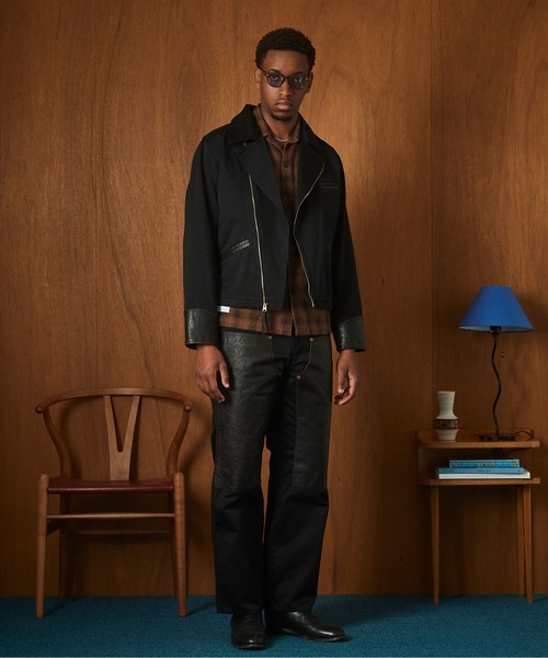 schott（ショット）の「Schott/ショット/LEATHER COMB. DOUBLE RIDERS/レザー コンビ ダブルライダース（ライダースジャケット・メンズ・ダークブラウン/ブラック・M/L/XL/2XL）」の3枚目の写真