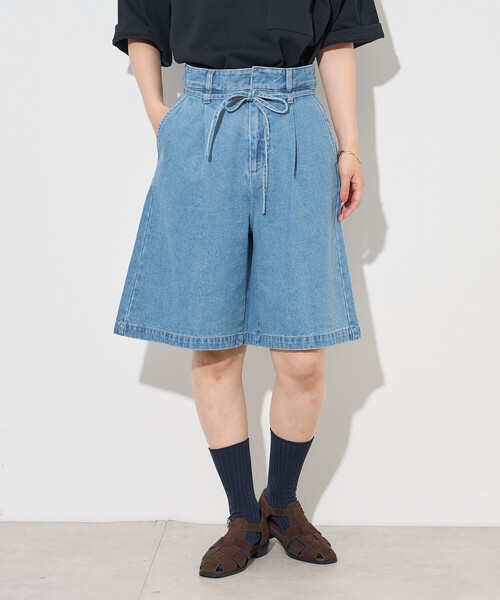 FREAK'S STORE(フリークスストア)の「RED KAP × FREAK'S STORE/レッドキャップ 別注 紐付き タックハーフパンツ(チノパンツ・レディース・サックスブルー/ブラック/ベージュ/ブラック系その他・MEDIUM/SMALL)」の10枚目の写真