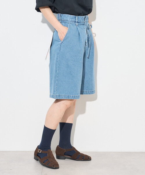 FREAK'S STORE(フリークスストア)の「RED KAP × FREAK'S STORE/レッドキャップ 別注 紐付き タックハーフパンツ(チノパンツ・レディース・サックスブルー/ブラック/ベージュ/ブラック系その他・MEDIUM/SMALL)」の14枚目の写真