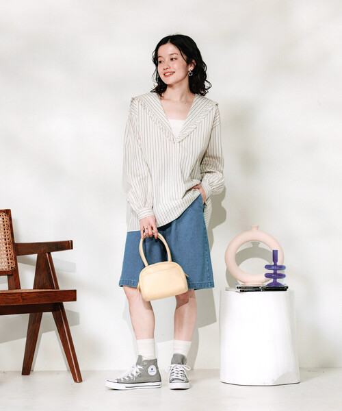 FREAK'S STORE(フリークスストア)の「RED KAP × FREAK'S STORE/レッドキャップ 別注 紐付き タックハーフパンツ(チノパンツ・レディース・サックスブルー/ブラック/ベージュ/ブラック系その他・MEDIUM/SMALL)」の18枚目の写真