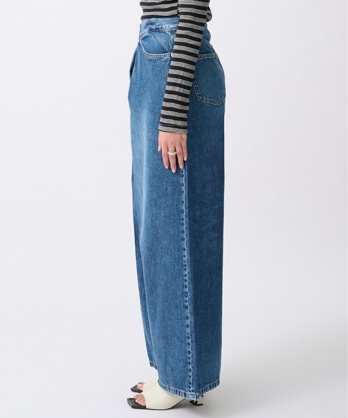 JOHN LAWRENCE SULLIVAN(ジョンローレンスサリバン)の「【JOHN LAWRENCE SULLIVAN/ジョンローレンスサリバン】WASHED DENIM WIDE PANTS (SHORT LENGTH)/ウォッシュドデニムワイドパンツ(デニムパンツ・レディース・ブラック/インディゴブルー・S/M)」の6枚目の写真