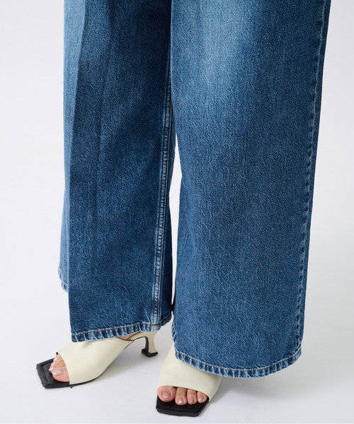 JOHN LAWRENCE SULLIVAN(ジョンローレンスサリバン)の「【JOHN LAWRENCE SULLIVAN/ジョンローレンスサリバン】WASHED DENIM WIDE PANTS (SHORT LENGTH)/ウォッシュドデニムワイドパンツ(デニムパンツ・レディース・ブラック/インディゴブルー・S/M)」の10枚目の写真