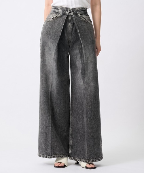 JOHN LAWRENCE SULLIVAN(ジョンローレンスサリバン)の「【JOHN LAWRENCE SULLIVAN/ジョンローレンスサリバン】WASHED DENIM WIDE PANTS (SHORT LENGTH)/ウォッシュドデニムワイドパンツ(デニムパンツ・レディース・ブラック/インディゴブルー・S/M)」の12枚目の写真