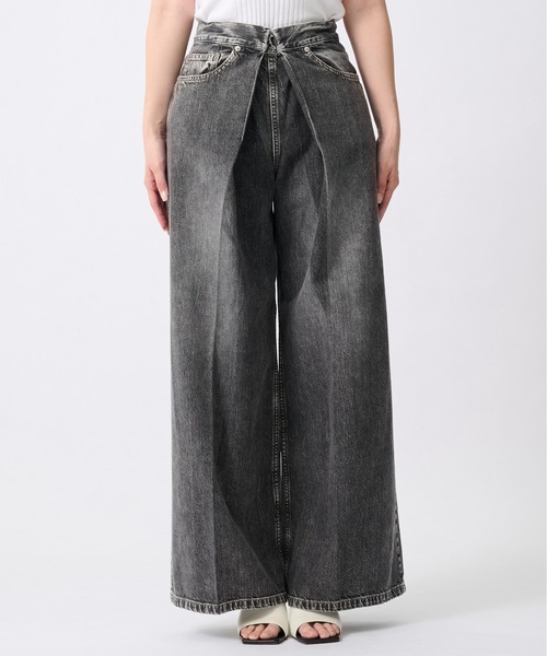 JOHN LAWRENCE SULLIVAN(ジョンローレンスサリバン)の「【JOHN LAWRENCE SULLIVAN/ジョンローレンスサリバン】WASHED DENIM WIDE PANTS (SHORT LENGTH)/ウォッシュドデニムワイドパンツ(デニムパンツ・レディース・ブラック/インディゴブルー・S/M)」の13枚目の写真