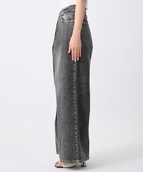 JOHN LAWRENCE SULLIVAN(ジョンローレンスサリバン)の「【JOHN LAWRENCE SULLIVAN/ジョンローレンスサリバン】WASHED DENIM WIDE PANTS (SHORT LENGTH)/ウォッシュドデニムワイドパンツ(デニムパンツ・レディース・ブラック/インディゴブルー・S/M)」の14枚目の写真