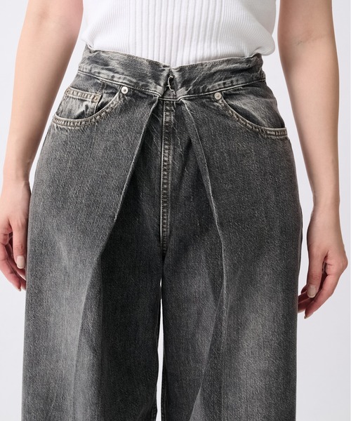 JOHN LAWRENCE SULLIVAN(ジョンローレンスサリバン)の「【JOHN LAWRENCE SULLIVAN/ジョンローレンスサリバン】WASHED DENIM WIDE PANTS (SHORT LENGTH)/ウォッシュドデニムワイドパンツ(デニムパンツ・レディース・ブラック/インディゴブルー・S/M)」の16枚目の写真