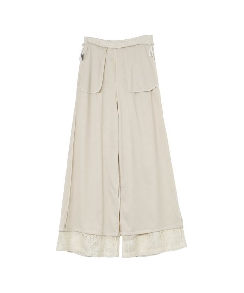 Re:EDIT（リエディ）の「[2026 SUMMER COLLECTION]ストレッチブロックレースリラックスパンツ（その他パンツ・レディース・ブラック/アイボリー・LARGE/MEDIUM）」の15枚目の写真