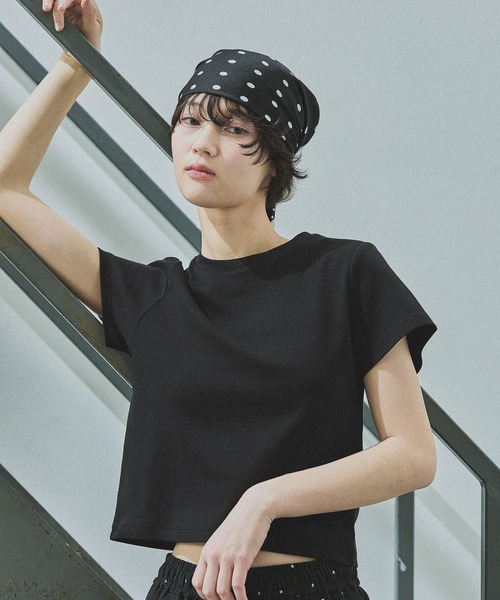 LAKOLE(ラコレ)の「チビTEE / 660029(Tシャツ/カットソー・レディース・グレー/オフホワイト/ネイビー/ピンク/ブラック/アイボリー・LARGE/MEDIUM)」の7枚目の写真