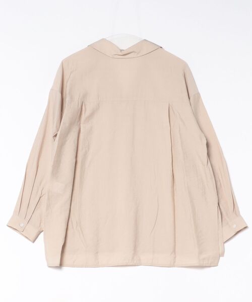 m.f.editorial(エムエフエディトリアル)の「【スキッパー チュニック】m.f.エディトリアル レディース シアーワッシャー プルオーバー シャツ(シャツ/ブラウス・レディース・ベージュ/アイボリー・FREE)」の3枚目の写真